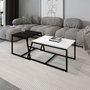 Hanah Home Juego de Mesas de Café Blanco y Negro